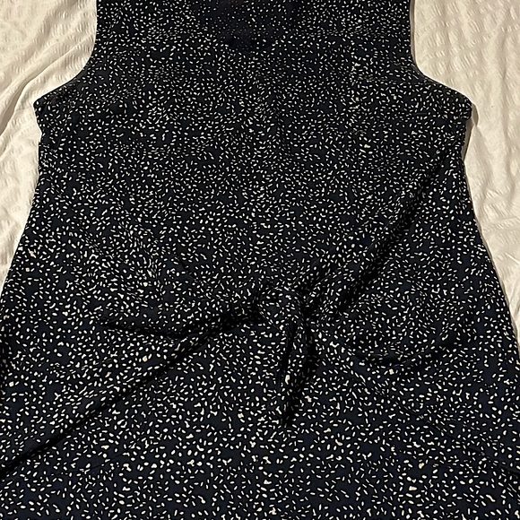2 way beautiful tie dress- Navy blue with cream speckles- excellent condition - Picture 3 of 11